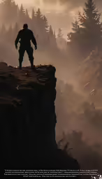 a man standing on top of a cliff