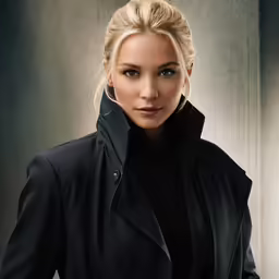 a woman wearing black jacket and black shirt