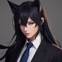 a guy in a suit with a cat ears