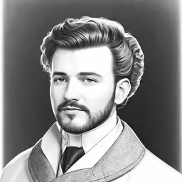 a drawing of a man with a beard