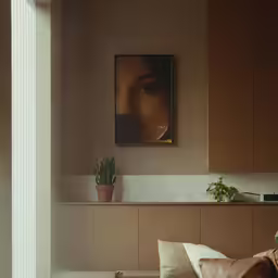 a bedroom with a view outside the bed
