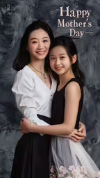 two young girls are hugging and smiling for a photo,two young women hugging each other in front of a black background