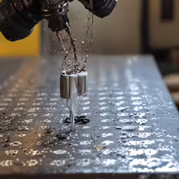 a person is drilling into some metal