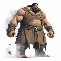 an animation character with large, muscular arms and beard