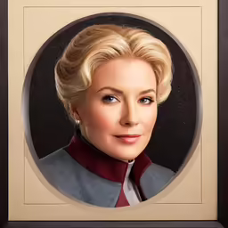 a painting of a woman is shown in a frame