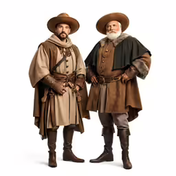 two male actors in costume posing for a photo