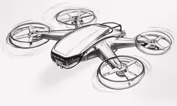 a drawing of a futuristic flying car