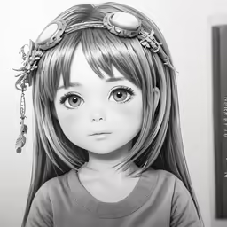 the doll with the headband has long hair