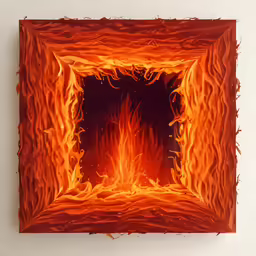 an intricate photo made from red and orange flame