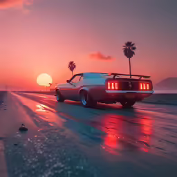 there is a car that is driving on the street