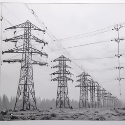 a row of poles sitting next to each other