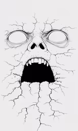 the character in attack with his eyes wide open