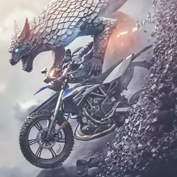 a man riding a motorcycle up the side of a rocky wall