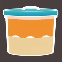 a colorful container with two compartments on top