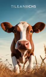 a cow is standing in the grass that looks like it has an over head view