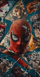 deadpool with a grid of people surrounding it