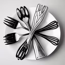 a plate that has some utensils on it