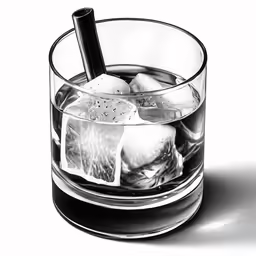 an ice - lined glass with an ice and a glass on top