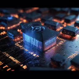 an image of some buildings that are lit up