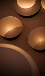three different round plates in the same pattern