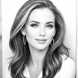 a woman is posing in black and white