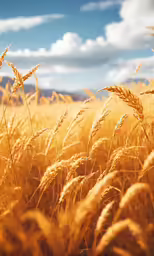 tall brown grass and clouds against a blue sky