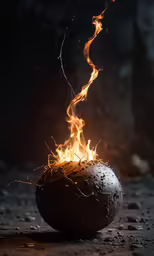 a fireball is being used as a focal point for the photography