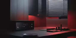 a cabinet with a radio next to it on a desk