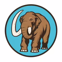 an elephant with its tail in the air with a crescent on it