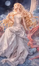 an illustration of a fairy girl dressed in white