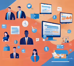 an orange background with various information about people,this graphic shows three people with multiple personal data types