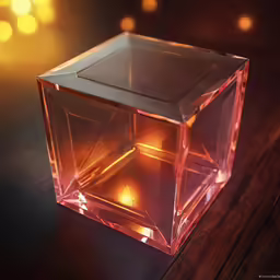the top half of a pink square candle holder