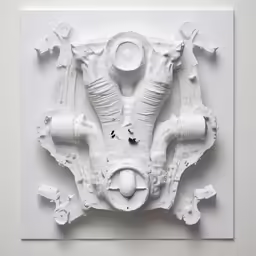 a paper sculpture is hanging in the wall