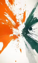 an orange and white abstract design with grunge paint