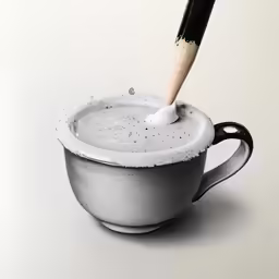 a white cup with some sort of liquid in it