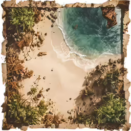 an artistic view of a tropical beach area