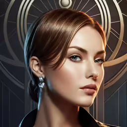 a beautiful woman in an art deco portrait