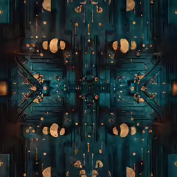 a pattern with several different shapes and colors