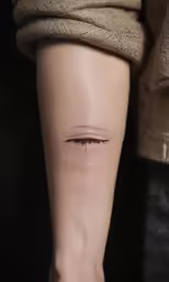 a person with her leg crossed behind the knee