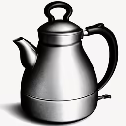 a small kettle with the handle on it