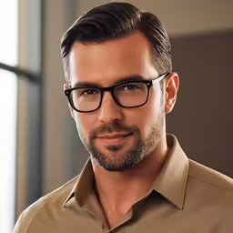 a man with glasses on and a beard