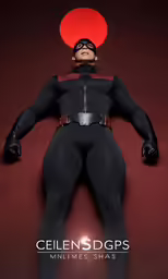 a man in a cat suit with no shoes standing up