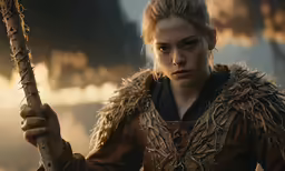 an image of a girl dressed up like a character from witch hunters