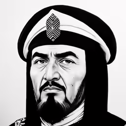 a man with long hair and beard wearing a suit and hat
