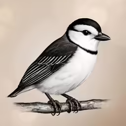 a drawing of a bird sitting on a branch