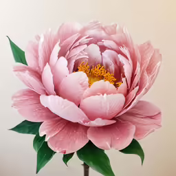 a pink and white flower on a green stem