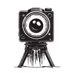 an old camera with some spikes on the tripod