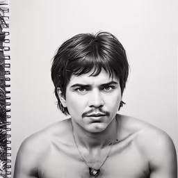 a man with a moustache on his face