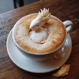 a cappuccino with a flower on the top