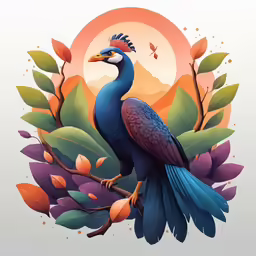 an image of a peacock on a branch